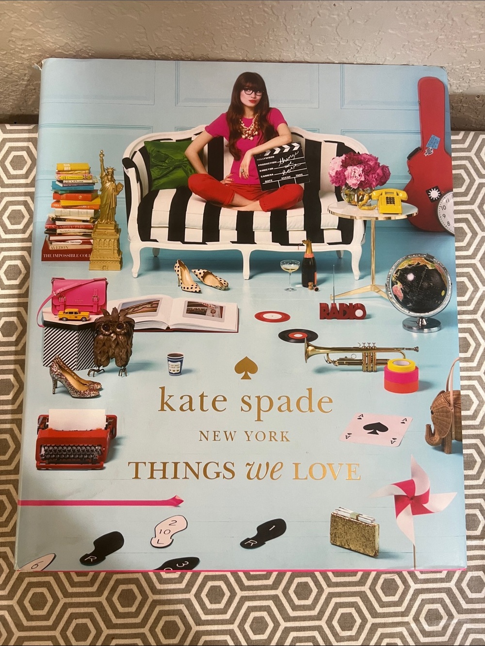kate spade New York Decorative Coffee Table Book - Aqua, Pink, Black, Gold